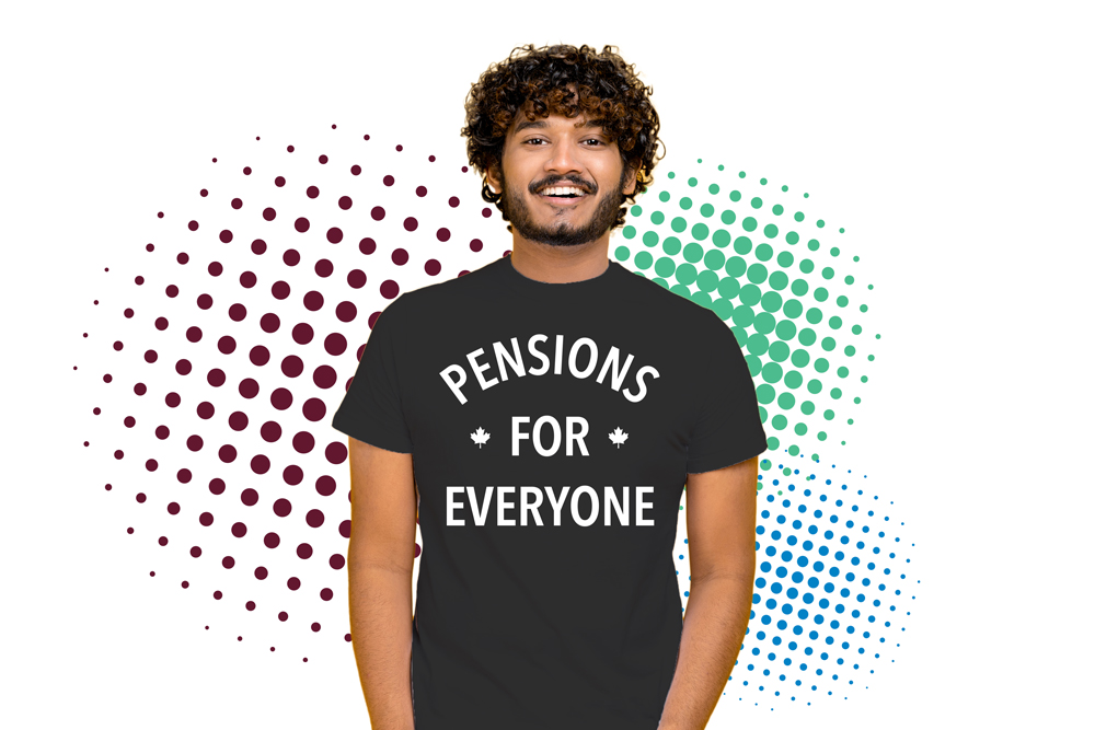 Man with Pensions for Everyone t-shirt