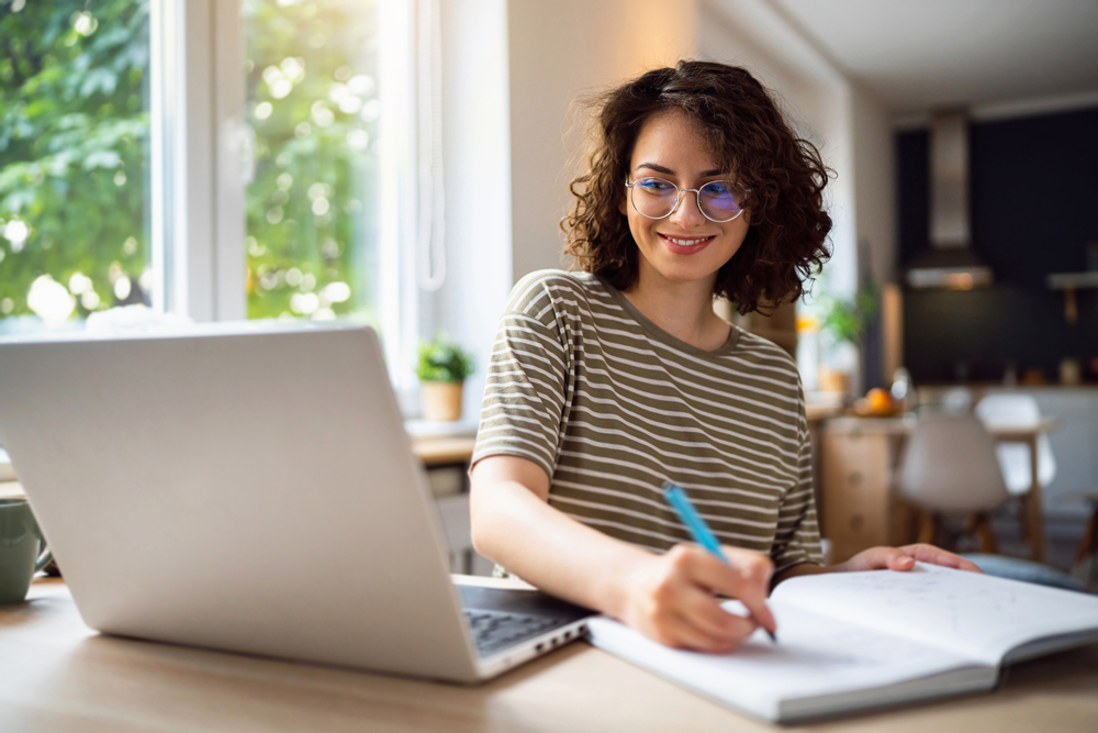 Woman with her team in the workplace