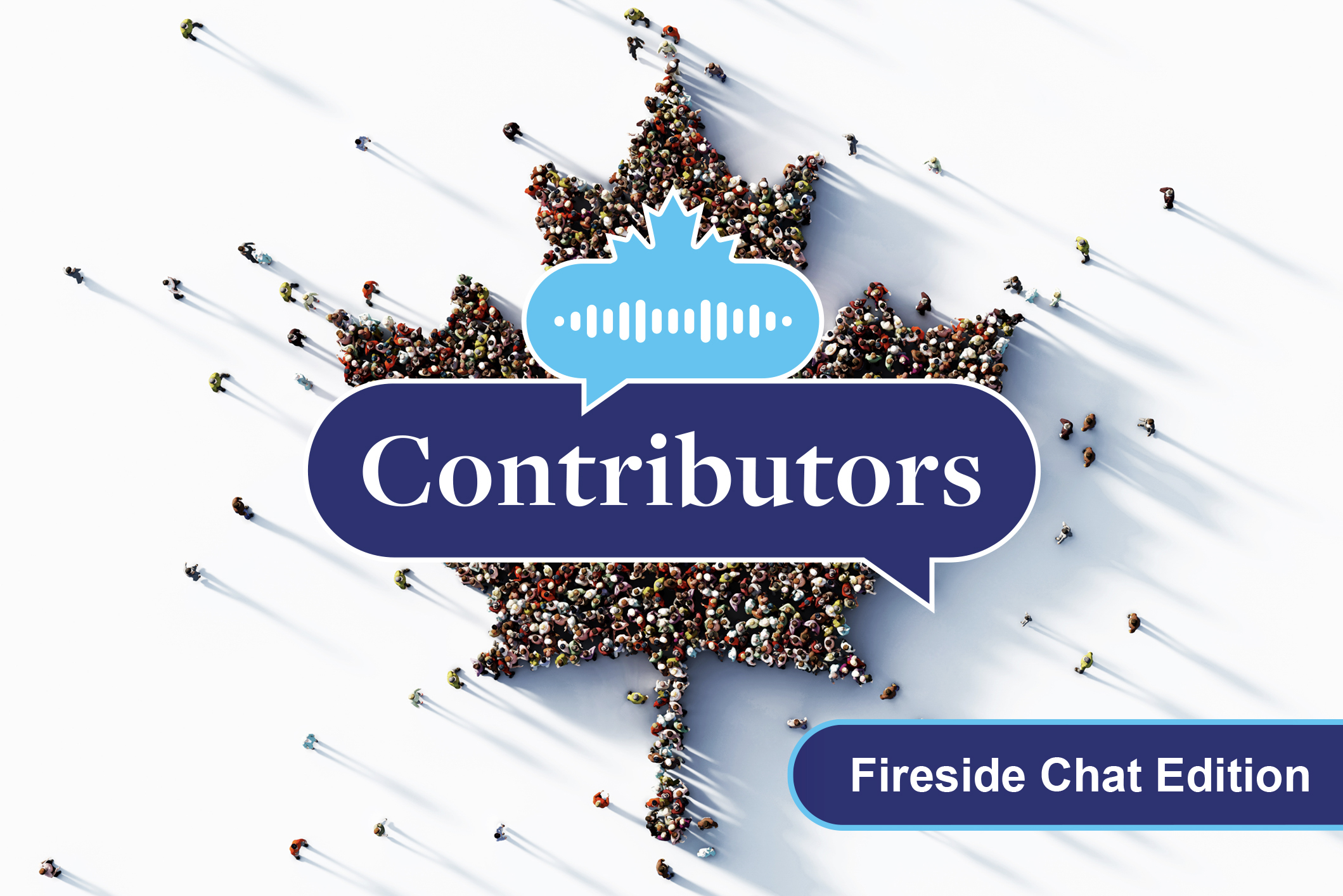 Contributors logo with leaf formation of humans