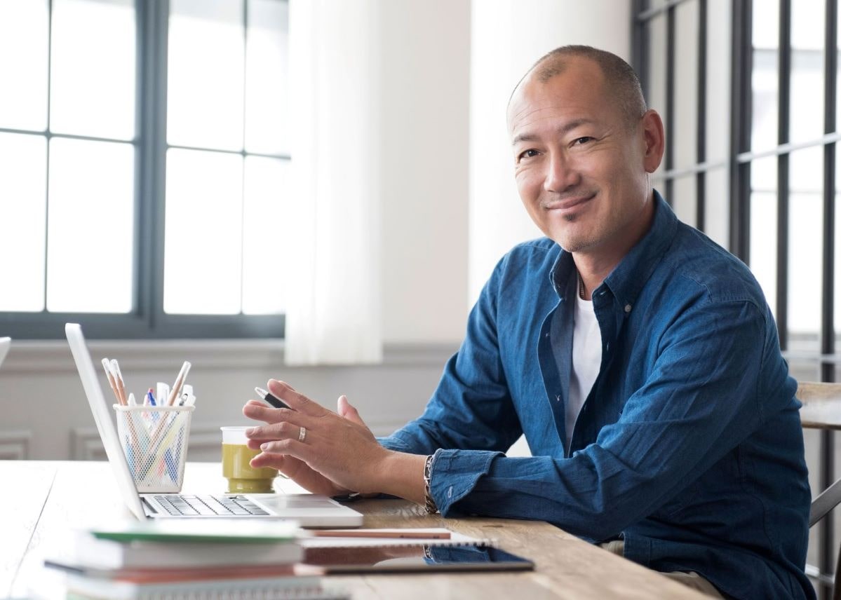 Man at a desk working