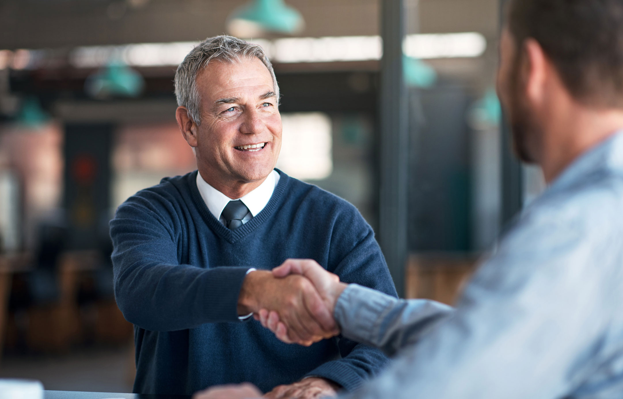 Two professionals shaking hands