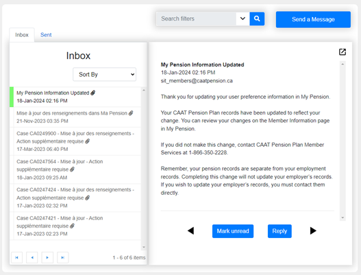 New Message Centre